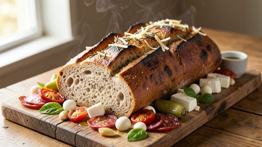 Antipasto Bread Loaf Recipe: Savory Cheese and Herb Swirls in One Bake