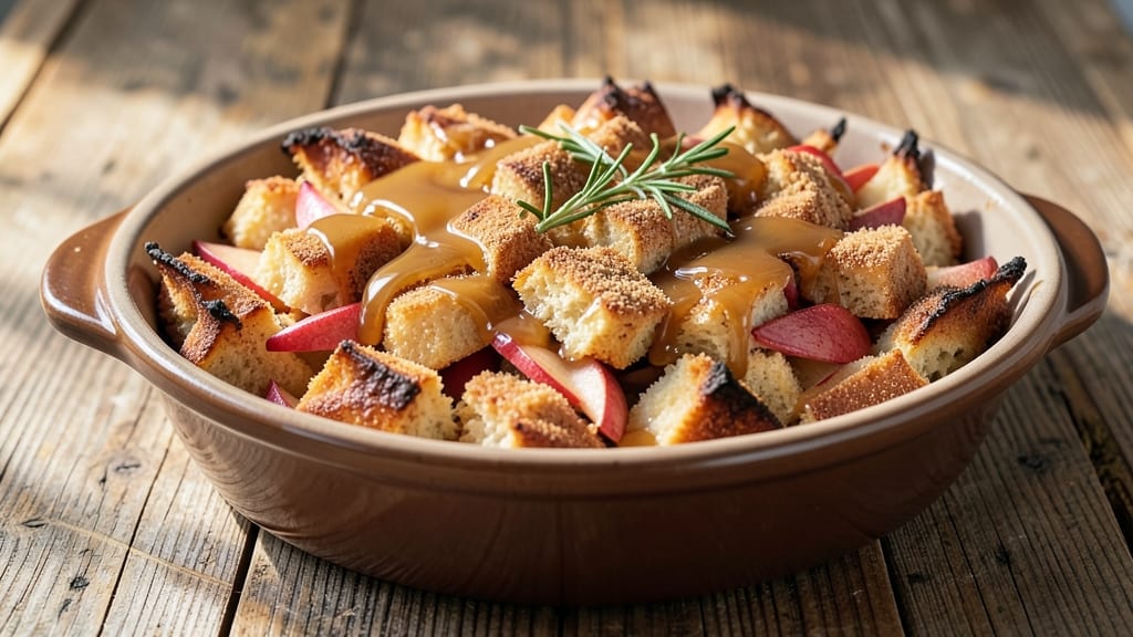 Apple Fritter Bread Pudding Recipe: Caramelized Apples and Cinnamon Streusel Topping