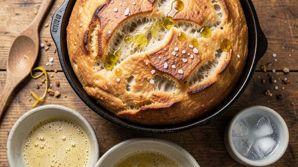 Artisanal Bread Recipe Dutch Oven: Crusty Crown With Light Open Crumb
