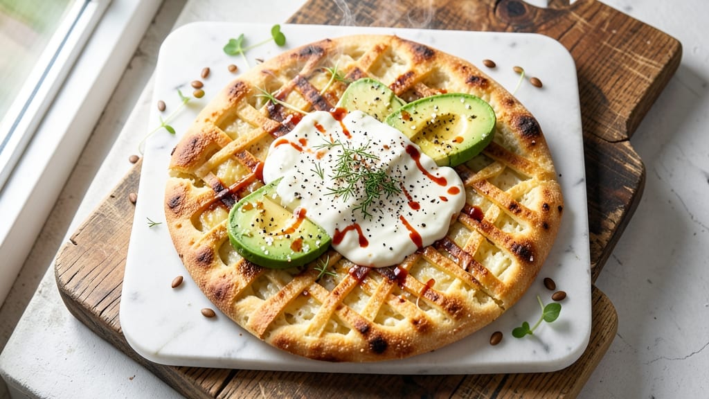 Avocado Cottage Cheese Flatbread Recipe: Creamy Green and White Swirls in 15 Minutes