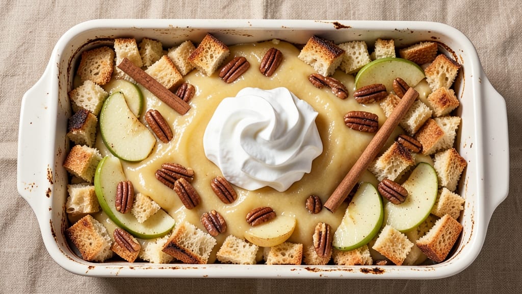 Apple Custard Bread Pudding Recipe: Warm Spice-Infused Layers with Silky Custard